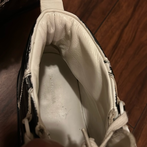 Balenciaga Arena Leather High-Top Sneakers Trainers Shoes Trainers Distressed 42 - Picture 3 of 12